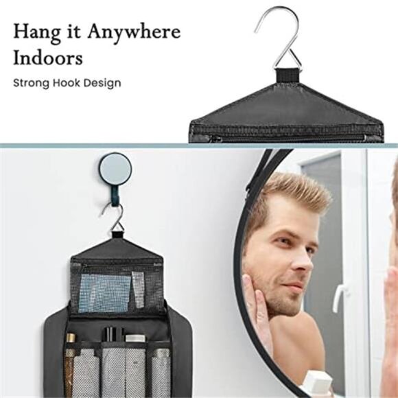 Toiletry Bag for Men & Women | Large for Traveling | Hanging Compact Hygiene Bag - Picture 2 of 8